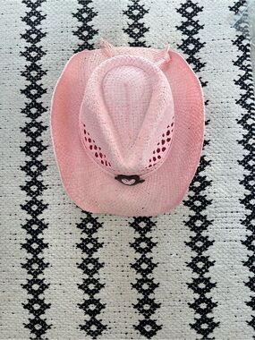 Pink Straw Cowboy Hat - Cute Sun Hattie